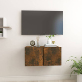 vidaXL Wisząca szafka pod TV, przydymiony dąb, 60x30x30 cm
