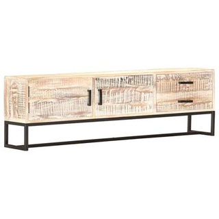 vidaXL Szafka pod TV, biała, 140 x 30 x 45 cm, lite drewno akacjowe