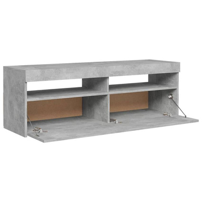 vidaXL Szafka pod TV z oświetleniem LED, szarość betonu, 120x35x40 cm wariant 4