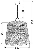 Lampa wisząca z abażurem Nonna pomarańczowa vintage do salonu