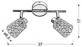 Lampa sufitowa York listwa regulowana 2-punktowa do salonu metalowa