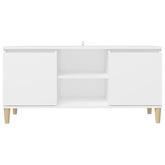 Szafka TV z drewnianymi nóżkami, biała, 103,5x35x50 cm