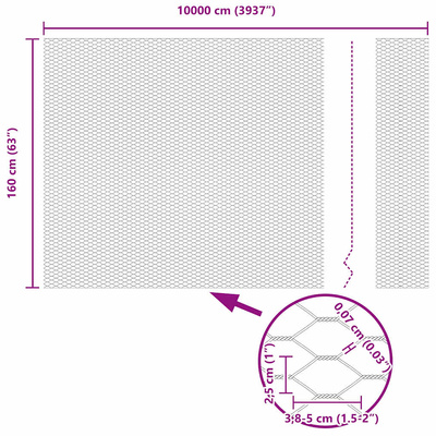 Ogrodzenie heksagonalne 1,6 x 100 m PVC zielony