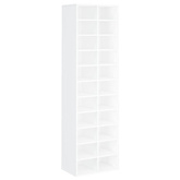 Szafka na buty, biała, 54x34x183 cm, materiał drewnopochodny