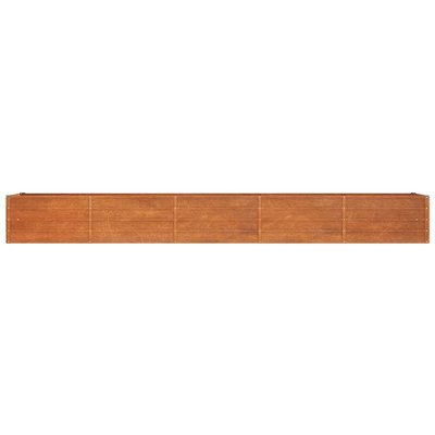 Podwyższona donica, rdzawa, 400x80x45 cm, stal kortenowska
