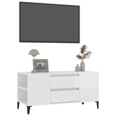 Szafka pod TV, wysoki połysk, biała, 102x44,5x50 cm vidaXL
