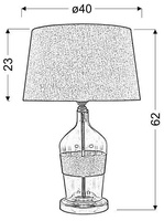 Lampka stołowa beżowe płótno 25x47cm Eco 41-21519