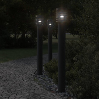 Lampa ogrodowa słupek z gniazdkiem, czarna, 110 cm, stal