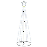 vidaXL Choinka stożkowa, 108 zimnych białych LED, 70x180 cm