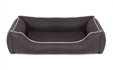 Legowisko dla psa Sofa Valencia Standard w kolorze brązowym z białym wykończeniem Rozmiar: S - 65 x 50 cm