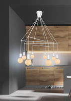 Lampa wisząca Alto metalowa 8-punktowa biała matowa nad stół dwuobwodowa
