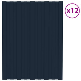 Panel dachowy 12 pcs antracytowy 60 x 45 cm Stal galwanizowana