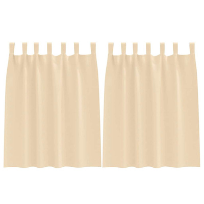 Firany blackout z kółkami 2 pcs Kremowy 140 x 140 cm Poliester