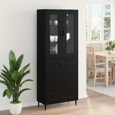 Highboard 2 szt. Czarny Dąb 69,5 x 34 x 180 cm