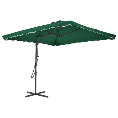 Parasol ogrodowy na słupku stalowym, 250 x 250 cm, zielony