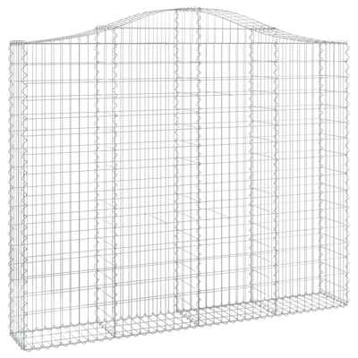 Kosze gabionowe, 2 szt, 200x30x160/180 cm, galwanizowane żelazo