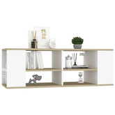 vidaXL Wisząca szafka pod TV, biel i dąb sonoma, 102x35x35 cm