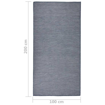 vidaXL Dywan zewnętrzny o płaskim splocie, 100x200 cm, niebieski