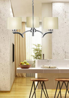 Lampa wisząca chrom + krem abażur 3x60W żyrandol Draga Candellux 33-04208