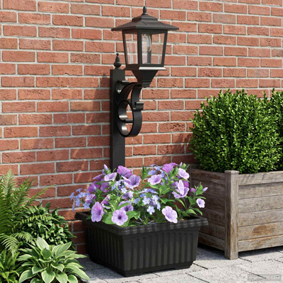 Lampa słupkowa z donicą Czarny 29 x 28 x 74 cm ABS i PP