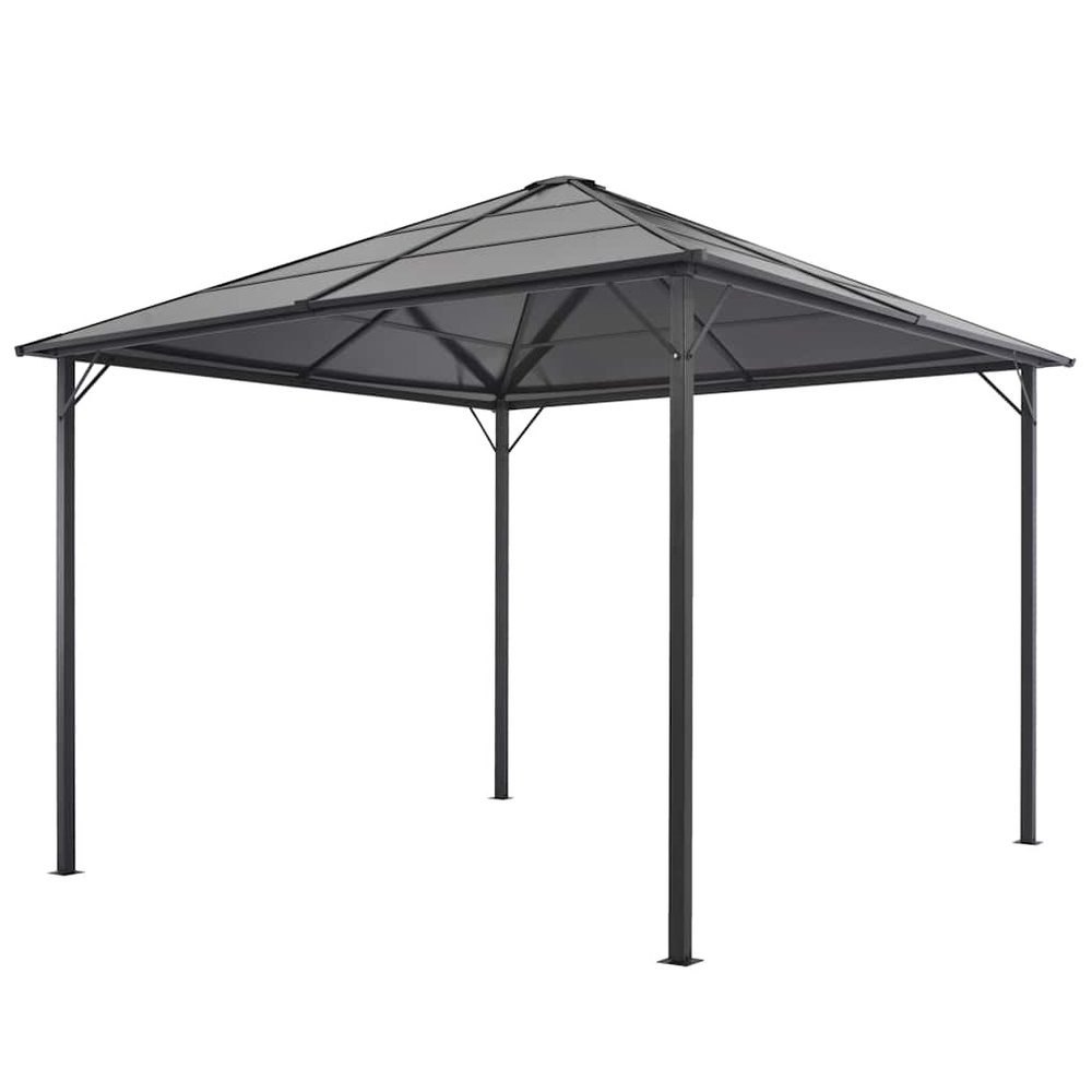Altana ogrodowa z zadaszeniem, aluminiowa, 3 x 3 m, antracytowa