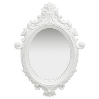 vidaXL Lustro ścienne w ozdobnej ramie, 56x76 cm, białe