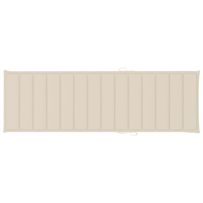 vidaXL Leżak z kremową poduszką, impregnowane drewno sosnowe