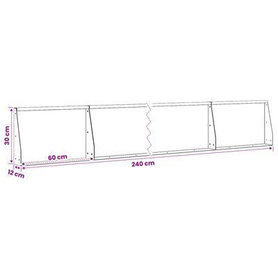 Mur oporowy 4 szt. 60 x 12 x 30 cm Stal antracytowy