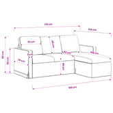 Sofa Jasnozielony 178 x 134 x 80 cm Aksamit