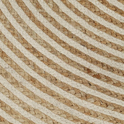 vidaXL Dywanik ręcznie wykonany z juty, spiralny wzór, biały, 120 cm