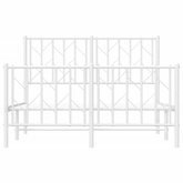 Metalowa rama łóżka z wezgłowiem i zanóżkiem, biała, 120x200 cm