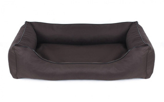 Legowisko dla psa Sofa Valencia Standard w kolorze brązowym z czarnym wykończeniem Rozmiar: S - 65 x 50 cm