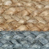 vidaXL Ręcznie wykonany dywanik, juta, oliwkowozielona krawędź, 90 cm