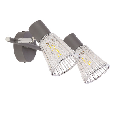 Listwa sufitowa CURTIS szara 2x40W E14  nowoczesna lampa kierunkowa do salonu sypialni przedpokoju