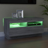 vidaXL Szafka pod TV z oświetleniem LED, szary dąb sonoma, 80x35x40 cm