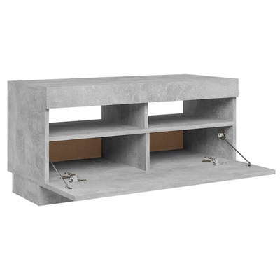 vidaXL Szafka pod TV z oświetleniem LED, szarość betonu, 80x35x40 cm