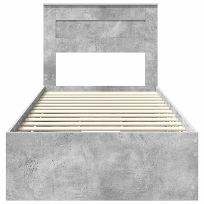 Ramka łóżka Betonowy szary 75 x 190 cm Drewno inżynieryjne