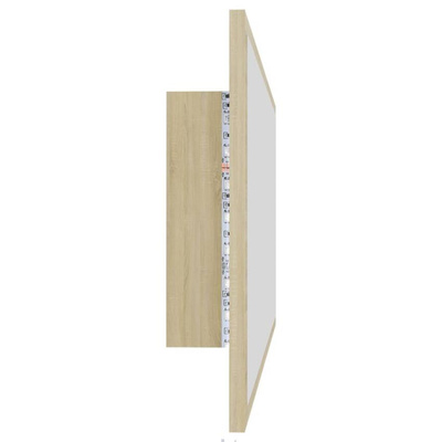 vidaXL Lustro łazienkowe LED, kolor dąb sonoma, 90x8,5x37 cm, akryl