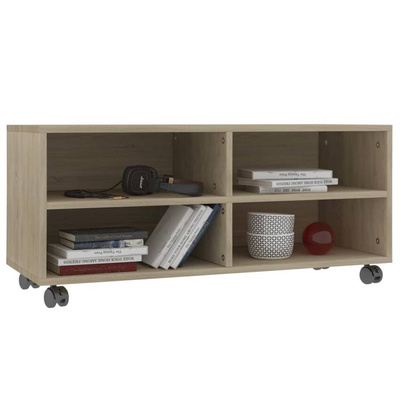 vidaXL Szafka pod TV, dąb sonoma, 90x35x35 cm, materiał drewnopochodny