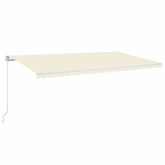 Ręcznie zwijana markiza z LED, 600x350 cm, kremowa