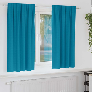 Firany blackout z kółkami 2 pcs Turkusowy 175 x 140 cm