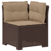5-osobowa sofa ogrodowa z poduszkami w stylu rattanowym PP