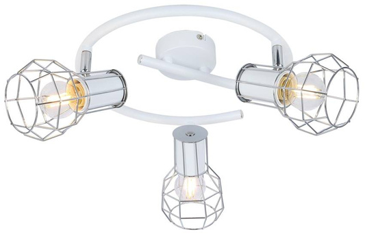 Lampa sufitowa spirala biała druciany klosz 3x40W Sancho Candellux 98-61768
