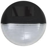 Solarne lampy ścienne LED do ogrodu, 24 szt., okrągłe, czarne