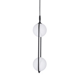 Lampa wisząca CORDEL elegancka - czarna z białymi kloszami kulkami - nowoczesne oświetlenie salonu 2x G9 LED