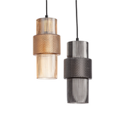 Lampa Wisząca nordycka szara ze szkła E27 Abruzzo Bella