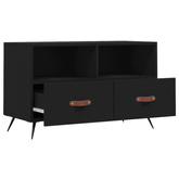 vidaXL Szafka pod TV, czarna, 80x36x50 cm, materiał drewnopochodny