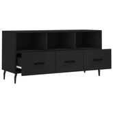 vidaXL Szafka pod TV, czarna, 102x36x50 cm, materiał drewnopochodny wariant 8