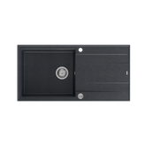 EVAN 146 XL GraniteQ zlewozmywak z syfonem Push 2 Open 1-komorowy z/o (1000x500x210; kom. 420x480) black diamond / elementy stalowe