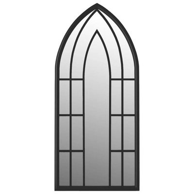 vidaXL Lustro ogrodowe, czarne, 100x45 cm, żelazne